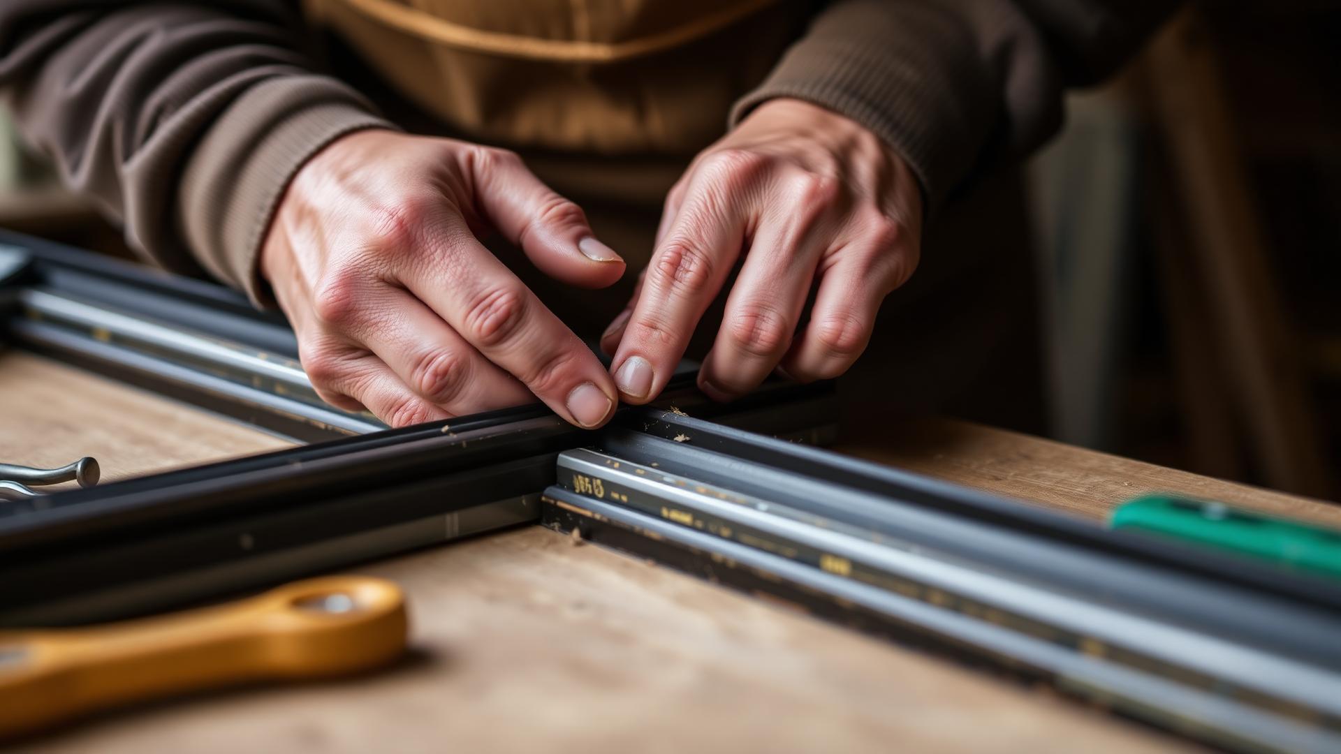 Installer fitting a window seal